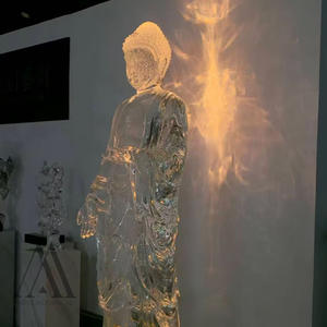 Statue de <span class=keywords><strong>Bouddha</strong></span> en résine transparente grandeur nature, décoration de temple, art religieux, personnalisée - Product Image 2