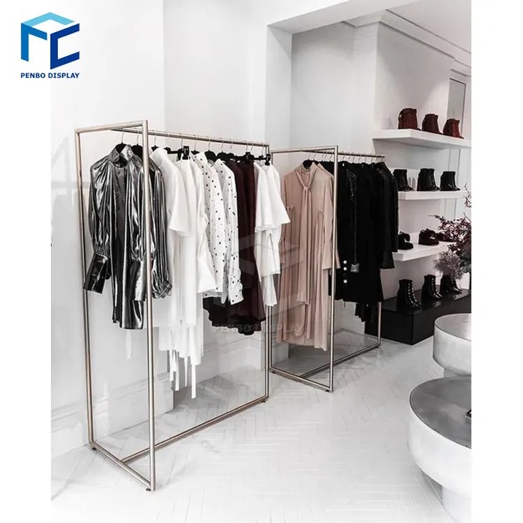 Fashion boutique creative combined wall mounted clothes display rack, cloth display stand