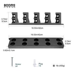 Booms – support de pêche à la <span class=keywords><strong>carpe</strong></span> WV4, support de canne à pêche noir, support mural en plastique - Product Image 2