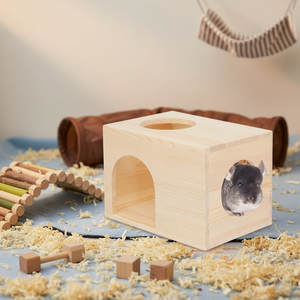 Nichoir en bois massif pour chinchilla, abri naturel en bois pour petits animaux, pour chinchilla, écureuil, et sugar gliders - Product Image 6