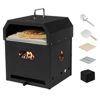 Four à pizza au bois Garife GM60602 en acier, 4-en-1 multifonctions, barbecue, foyer, cuisson en plein air, pour 2-3 personnes