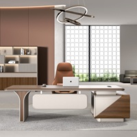 Bureau de direction de luxe, combinaison de meubles de bureau, bureau de direction en bois de luxe, mobilier de bureau, bureau de direction