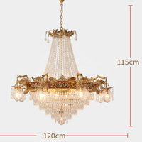 Lampe pendante cygne doré Abat-jour en cristal Lustre en cuivre Bougie Rococo Laiton Oeuf de cygne Plafonniers en cristal