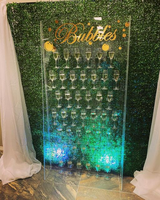 Nouveaux produits : Porte-verres à champagne mural en acrylique pour mariage, capacité de 40 flûtes, pour vin mousseux