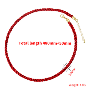 Collier <span class=keywords><strong>Cordon</strong></span> Chaîne Tressé Fait à la Main Coloré de Grossiste, <span class=keywords><strong>Fermoir</strong></span> Doré Tendance, Chaînes en Corde de <span class=keywords><strong>Soie</strong></span> Torsadée 5mm Adaptées aux Pendentifs - Product Image 2