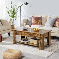 Table basse réglable et rétractable en bois massif avec structure métallique, style moderne et simple, pour salon domestique, offre exclusive transfrontalière