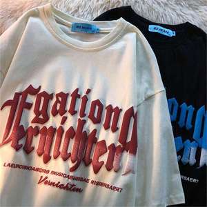 Tùy Chỉnh 3D Phun In T Áo Sơ Mi Chất Lượng Cao Cotton Hữu Cơ In Ấn Drop Shoulder Heavyweight T-Shirt Cho Nam Giới 100% Cotton T Áo Sơ Mi - Product Image 3