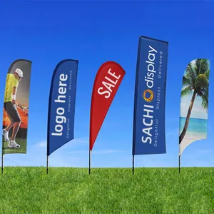 Outdoor Flags Banner mit Logo und Stand Custom Print Werbung Flying Beach Feather Flag Zeichen Teardrop beworbene Flaggen