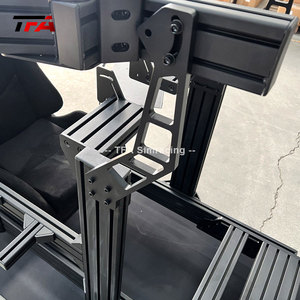 de conducción de coche con soporte de monitor único, kit de simulación de carreras de extrusión de aluminio negro, 4080 - Product Image 4