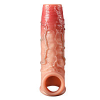 Manchon pénien réaliste en silicone liquide, godemiché, extenseur creux portable, préservatif pour retarder l'éjaculation, sextoys masculins