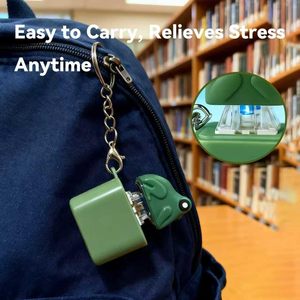 Cute Duck Frog-Shape <b>Pop</b> up Keychain LED Light Sound Novelty Toy Key <b>Ring</b> for Kids Party Favor Gift Fun Stress Relief Toy - Product Image 5