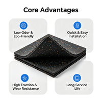 Tapis de sol en caoutchouc commercial Smoyu pour équipement de gym - Isolation acoustique, absorption des chocs, respectueux de l'environnement, résistant à l'eau, 500x500mm