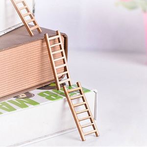 Mini escalera escalonada de madera para decoración de jardín, figurita de escalera de madera para muebles, herramientas de decoración de hadas, Micro Gnomo artesanal, regalo, Micro paisaje, 1 ud. - Product Image 5
