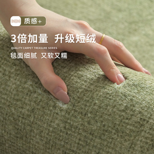 Green Carpet Solid Color Thick Polyester Fiber Washable Home Living Room Bedroom Floor <b>Mat</b> <b>Large</b> Area Square Shape - Product Image 1