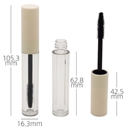 Tube de rouge à lèvres vide en plastique ABS 5 ml, finition mate or rose, avec bouchon à vis, brosse en forme de peigne, couleur personnalisée sérigraphiée