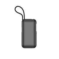 Mini batterie externe portable porte-clés 5000 mAh avec câble intégré, affichage numérique LED, promotion cadeau, chargeur de voyage, marque privée