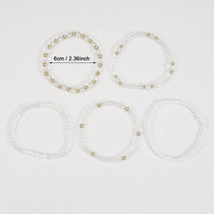 Fashion Beaded <b>Bracelets</b> <b>Crystal</b> Rhinestone Multi Layer Elastic Unisex Jewelry Made In China - Product Image 4