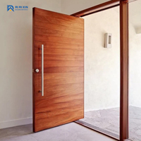 Portes doubles d'entrée en bois massif de luxe modernes, antivol, pour chambre à coucher, pivotantes personnalisées, grand modèle pour villa