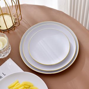 Assiette de table <span class=keywords><strong>en</strong></span> <span class=keywords><strong>plastique</strong></span> <span class=keywords><strong>dur</strong></span>, de couleur unie, classique, Design personnalisable et <span class=keywords><strong>réutilisable</strong></span>, pour la fête, 1 pièce - Product Image 6