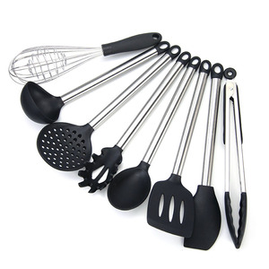 Kitchenware Set 8 Pieces Stainless Steel Handles <b>Silicone</b> Spatulas Spoons Food Grade Cooking <b>Tools</b> - Product Image 4