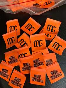Wholesale 2 Sides Designed Durable Garment <b>Labels</b> Custom Muller Mbj6 Loop Fold Woven <b>Labels</b> for Clothing Stick on - Product Image 3