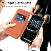 Étui de téléphone magnétique en cuir texturé avec porte-cartes et protection d'objectif pour iPhone 12 13 14 17 Pro Max 15 16 Plus
