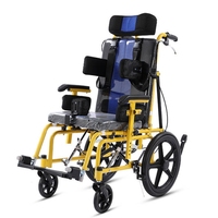 Fauteuil roulant léger à dossier haut et inclinable manuellement pour enfants et adultes atteints de paralysie cérébrale, pliable, avec coussin épais, pour la réadaptation