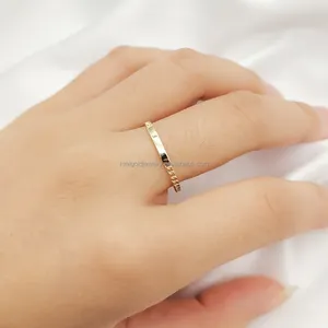 Nieuwkomers Modeontwerp 9K Echt Gouden Vingerring Elegantie Au375 Echte 9K Gouden Ring Vrouwen Sieraden Trouwring