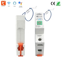 Interruptor de Circuito Inteligente WiFi Tuya 1P+N 1-63A con Protección de Corriente y Voltaje Ajustables, Control Remoto, Temporizador y Medidor de Energía KWh