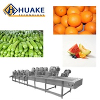 Industriële continue bubbelwasmachine, volautomatische reinigingsapparatuur voor bladgroenten, fruit en bessen