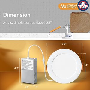 Panneau LED 9W Dimmable Moderne 4 Inch Slim LED Downlight Encastré Plafond Can Light pour Home Office Aluminium Body - Product Image 4
