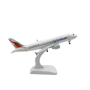 Modèle d'avion en métal 20 CM Srilanka Airbus A320 en alliage métallique avec train d'atterrissage jouets pour enfants cadeau d'anniversaire
