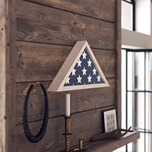 SIGH-caja de exhibición de bandera de almacenamiento montada en la pared, marco de madera maciza hecho a mano de diseño inteligente de calidad con vidrio