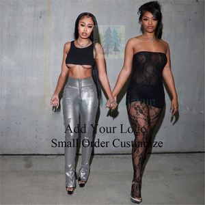 Leggings pour femmes en similicuir noir avec fermeture éclair, vente en gros - Product Image 1
