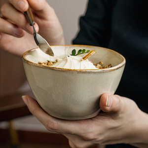 Yunhuang Series Nostalgic Asymmetrical Ceramic Bowls Kiln-Turned <b>Tableware</b> for Japanese Noodles Cross-Border Special Plates - Product Image 4