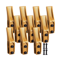 Hicarer 5 pièces de dents de godet de tranchée pour mini-chargeuse et pelle rétrocaveuse, avec goujons de fixation (jaune) pour accessoires de mini-excavatrice