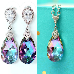 Orecchini Pendenti a Goccia Colorati a Forma di Pera per Donne, Eleganti Gioielli da Orecchio alla Moda - Product Image 1
