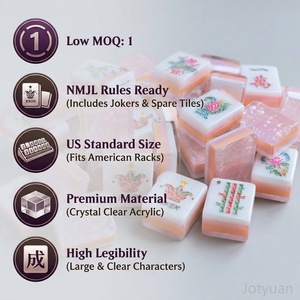 Ensemble de Mahjong Américain de Luxe en Acrylique à 4 Couches, Rose Nacré Clair, pour <span class=keywords><strong>Casino</strong></span>, Pliable, Écologique, Portable, Géant et Épais - Product Image 2