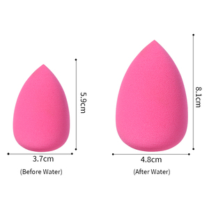 Colorida forma de gota de agua YF137 licuadora de maquillaje Etiqueta Privada base huevo cosmético huevo seco uso húmedo con <span class=keywords><strong>caja</strong></span> transparente - Product Image 5