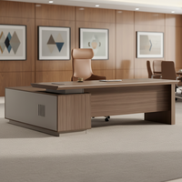 Scrivania Moderna a L per Ufficio, Set di Lusso per CEO, Manager, Postazione di Lavoro Personalizzabile