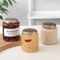 Pot de conservation en verre vide avec couvercle hermétique, récipient alimentaire étanche pour la cuisine, idéal pour la confiture, le miel, parfait pour le stockage quotidien, qualité alimentaire