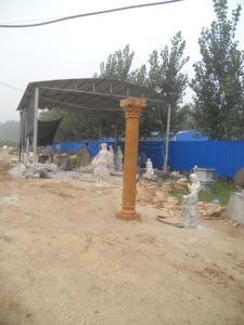 Trụ Đá Sợi Thủy Tinh Màu Be Ai Cập Trụ Đá Thiết Kế Đơn Giản Cột Đá Cẩm Thạch Đặc Với Thủ Đô Corinthian - Product Image 6