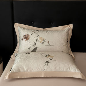 Housse de <span class=keywords><strong>couette</strong></span>, drap plat et taie d'oreiller en lyocell, imprimé numérique blanc, 200 fils, motif pastoral végétal, pour lit King/Queen, confortable pour l'été - Product Image 4