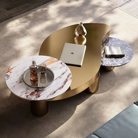 Table basse en acier et or au Style de luxe, ensemble moderne, de couleur noir et or, meubles décoratifs pour la maison, nouveau Design, de salon, 2022