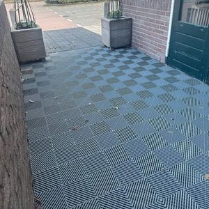 Carreaux de sol de garage en plastique nervuré personnalisé bricolage véhicule auto détaillant réparation atelier dalles de garage - Product Image 5