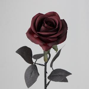 Fleur artificielle à toucher réel de 50 cm, rose en velours à tige unique, rose blanche pour la décoration de mariage, de la maison, du café et de la boutique - Product Image 2