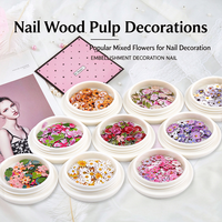 YUCAGCI Tranches de Nail Art 3D Florales en Pulpe de Bois Style Instagram, 18 Motifs, Décorations DIY, Vente Chaude