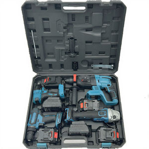Vente directe d'usine Ensemble d'outils électriques 4 en 1 Perceuse électrique sans fil au lithium rechargeable Clé à chocs Meuleuse d'angle Marteau électrique - Product Image 3