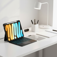 Étui de protection pour tablette One Piece pour iPad Mini (2021/2024) avec emplacement pour stylet, clavier tactile rétroéclairé 7 RGB