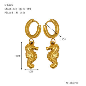 YWXS mode plage marine océan série <span class=keywords><strong>langman</strong></span> série étoile de mer conque dauphin crabe tortue pendentif boucles d'oreilles pour les femmes en gros - Product Image 5